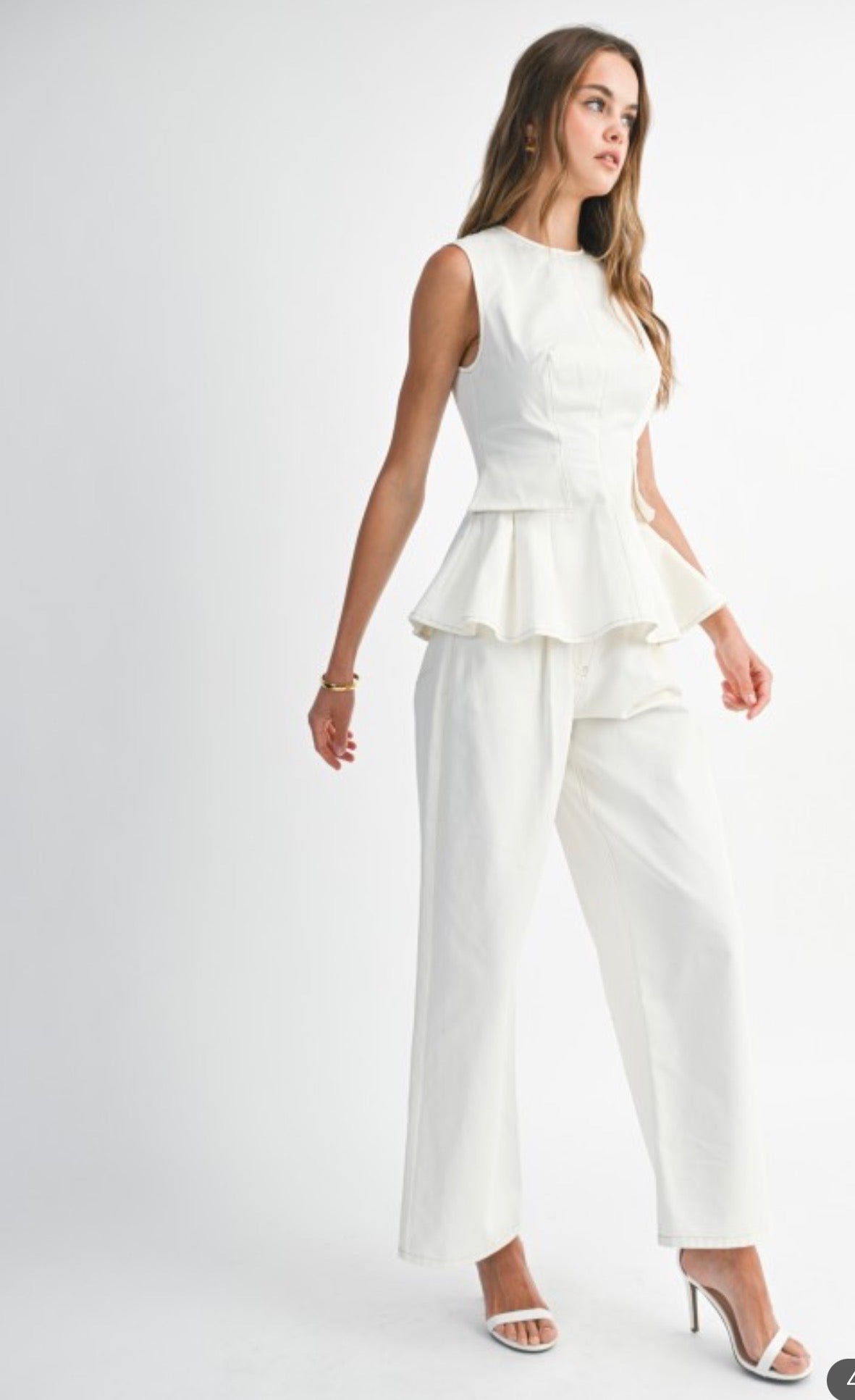 Emma White Denim Set