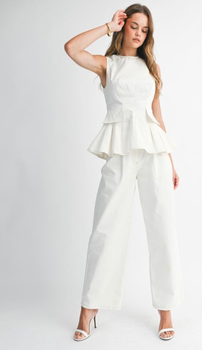 Emma White Denim Set