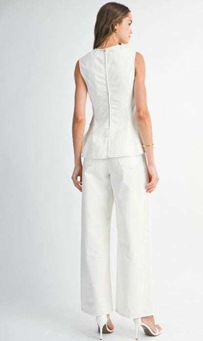 Emma White Denim Set