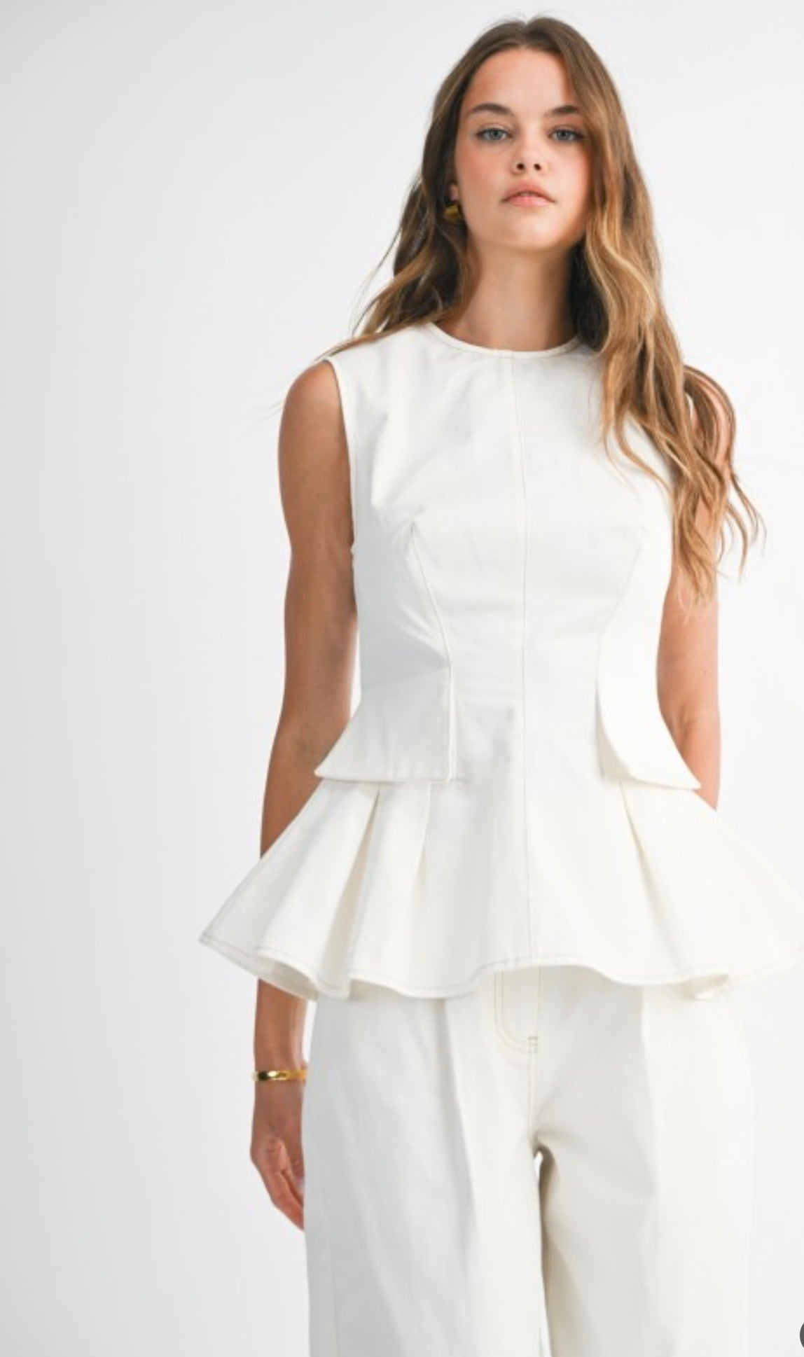 Emma White Denim Set