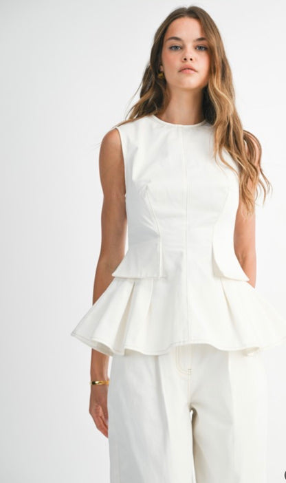 Emma White Denim Set