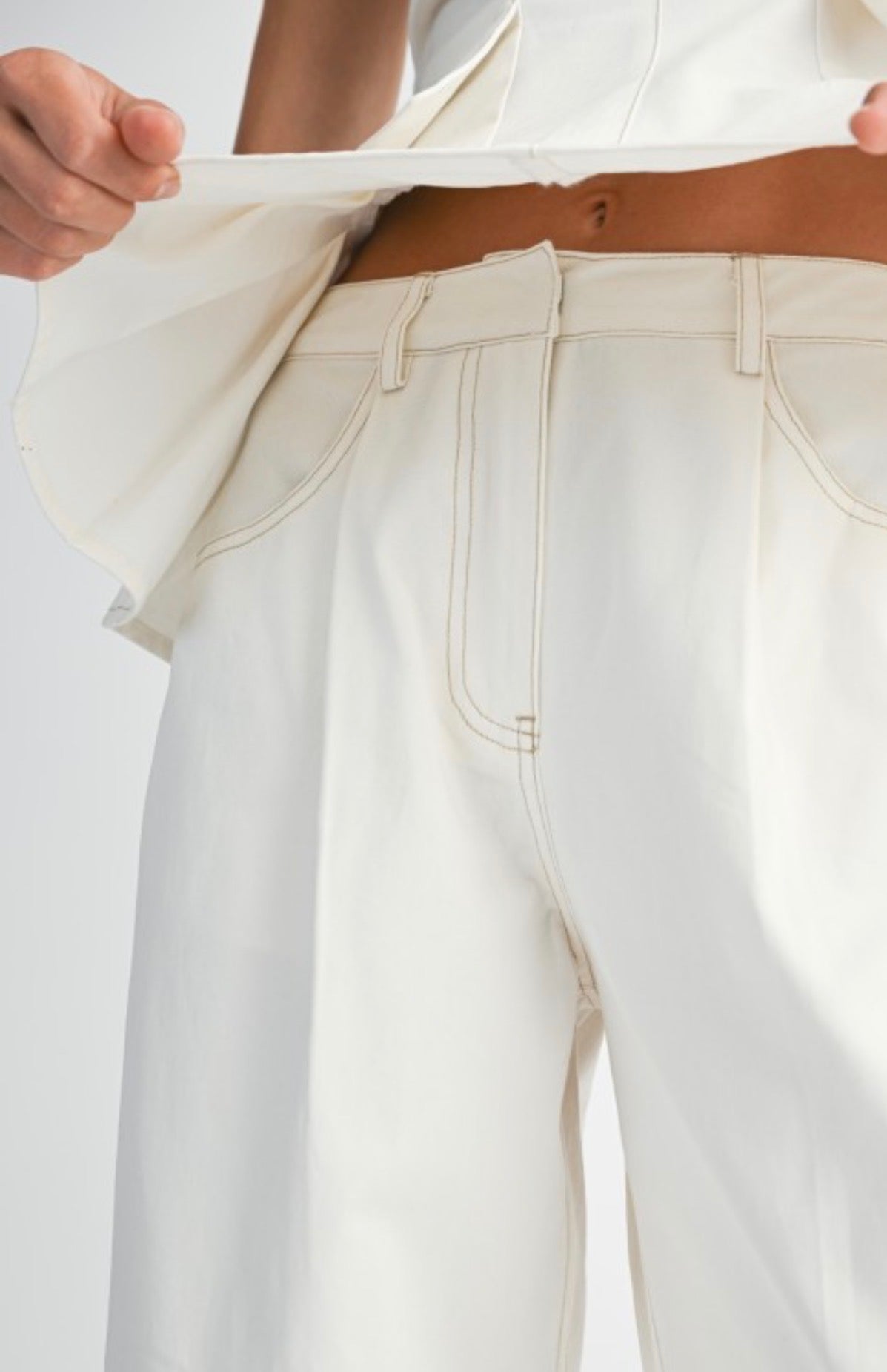 Emma White Denim Set