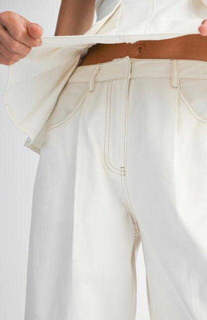 Emma White Denim Set