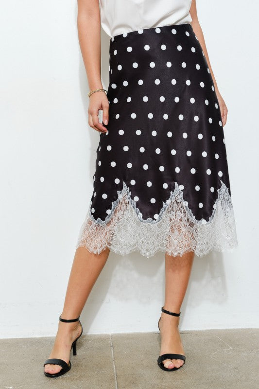 Luna Polka Dot Midi Skirt