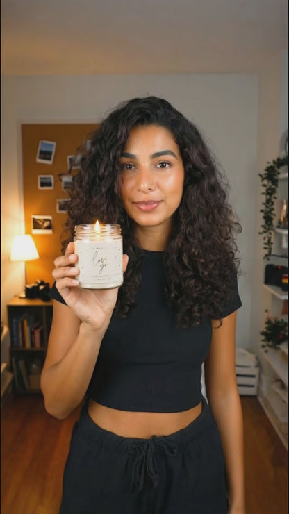 Love You 9oz Soy Patterned Candle, Valentine's Day (sweet water decors)