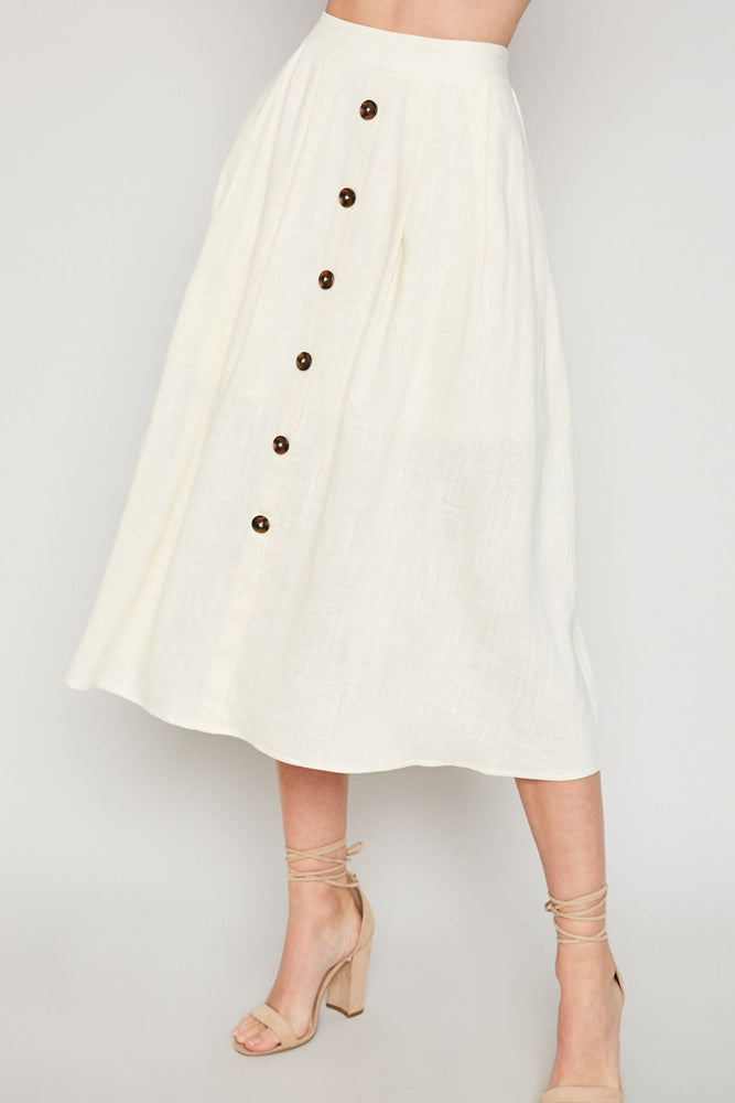 White midi skirt woman clothing