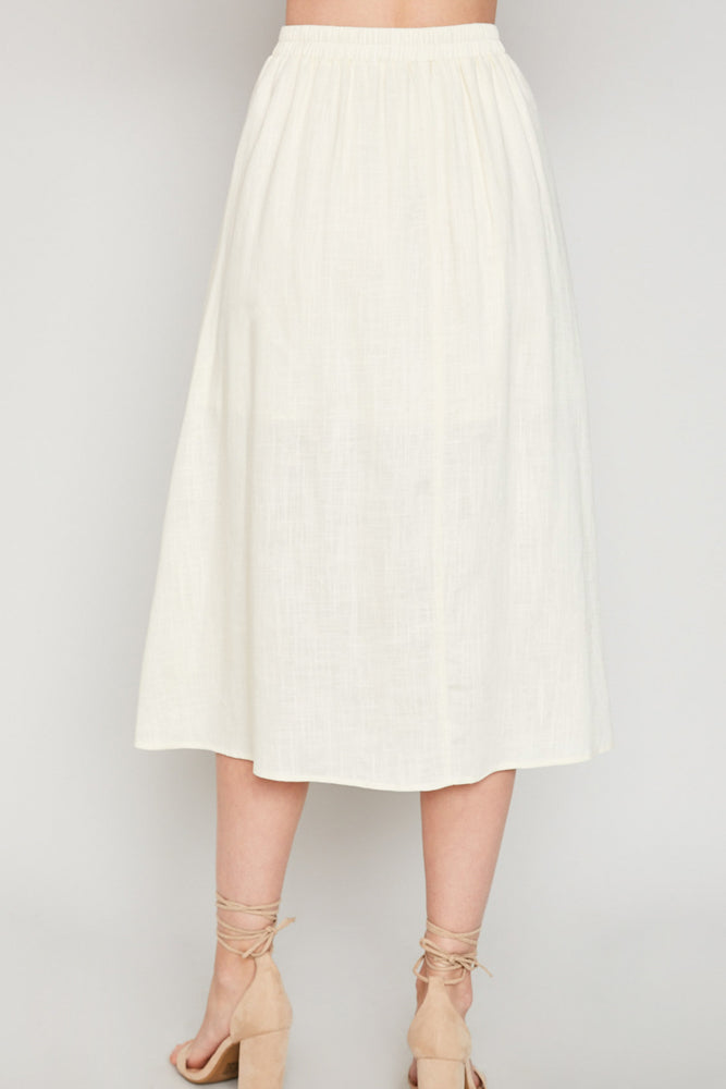 White midi skirt woman clothing