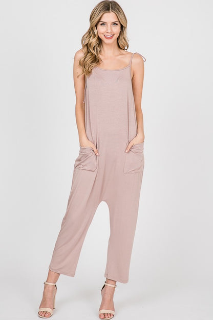 taupe relaxed jumpsuit