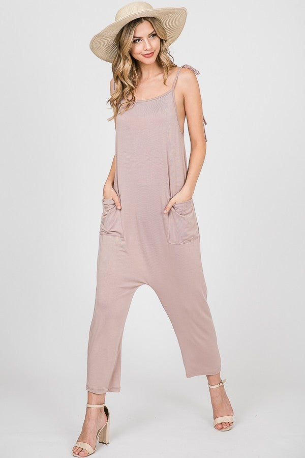 taupe relaxed jumpsuit