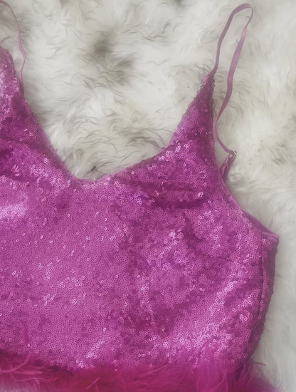 very pink sequin top