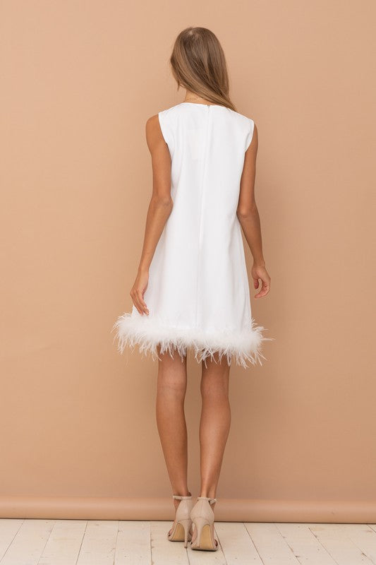 Relax feather short dress