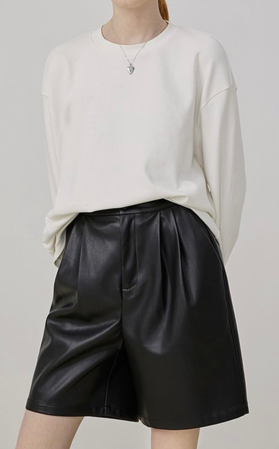 Leather Basic Short Pants