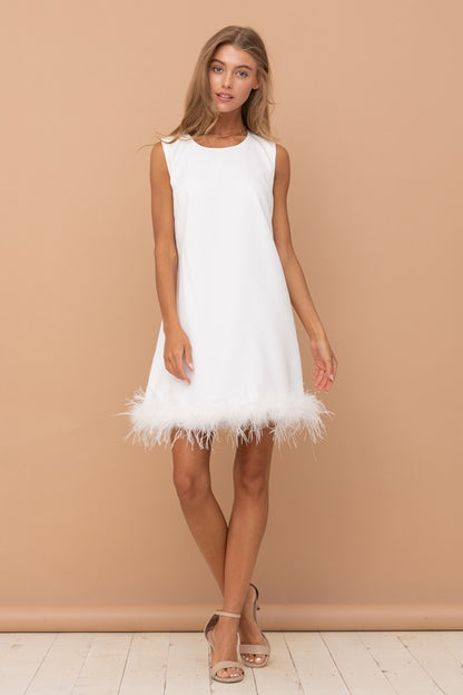 Relax feather short dress