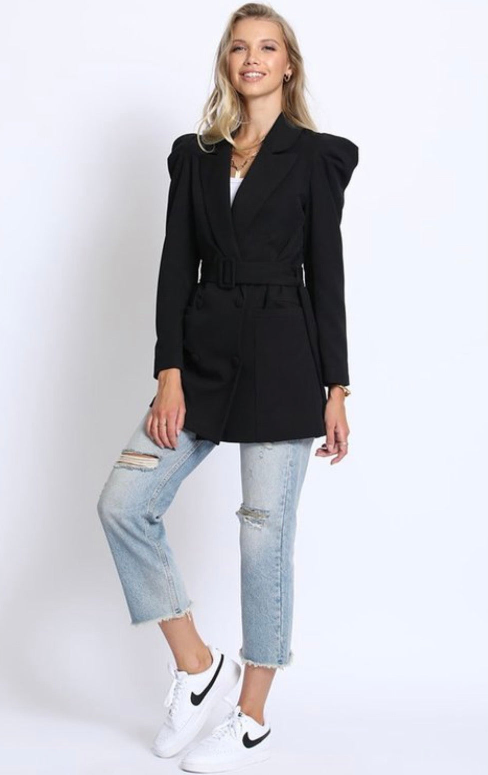 Oversized Puff Shuolder Blazer