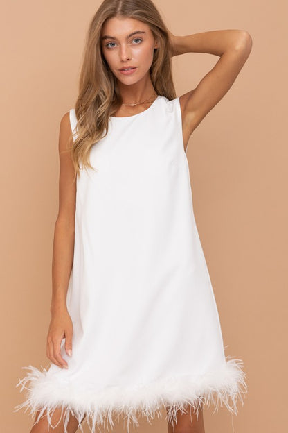 Relax feather short dress